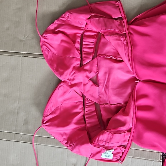 Cache dark pink high-low flowy elegant long dress-0 - Picture 5 of 9